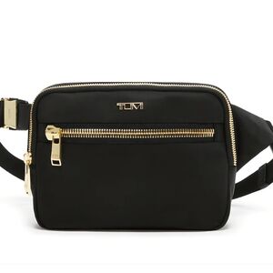 Tumi Black Crossbody Bag with Gold Accents